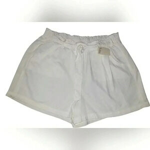 White 2X Shorts Pockets  Slip-On Lyocell Coastal Resort Festival Travel New
